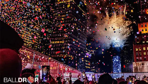 Terrace View of Live Ball Drop at Marriott Marquis Times Square NYC