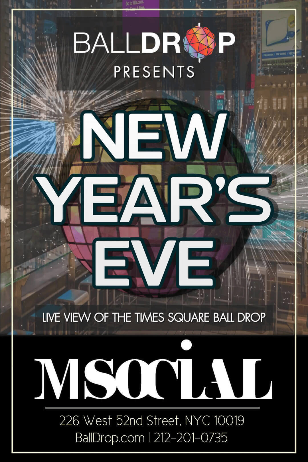 Times Square New Years Eve at M Social Hotel Times Square NYC New