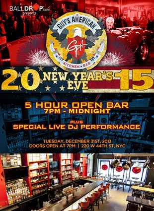 Times Square New Years Eve at Guy's American Kitchen & Bar | NYC New ...